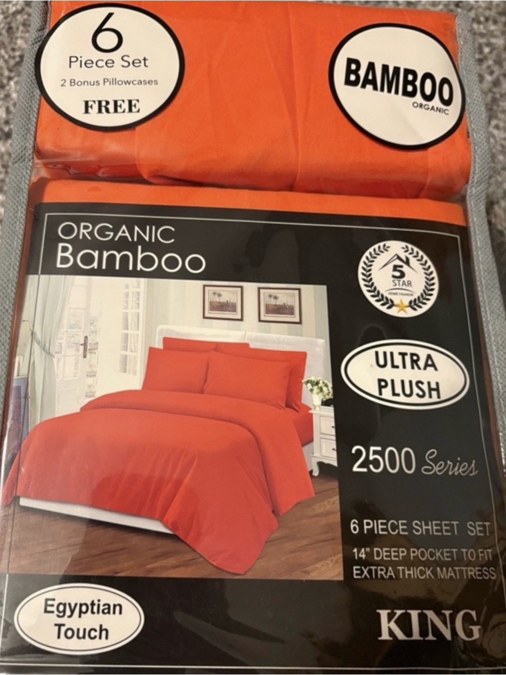 Ultra Plush King Bed Sheet Set - Orange